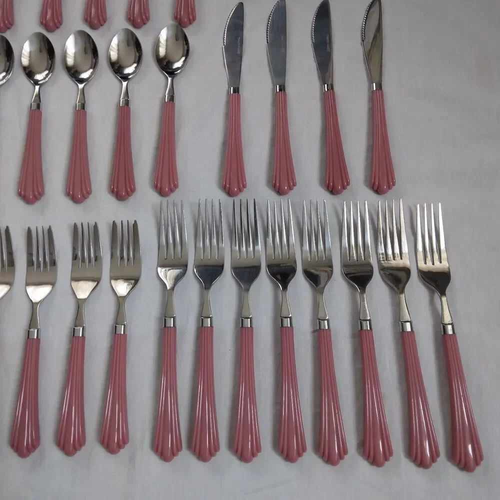 Vintage Regent Sheffield Feeling Festive Stainless Pink Mauve Cottagecore 40 Pcs